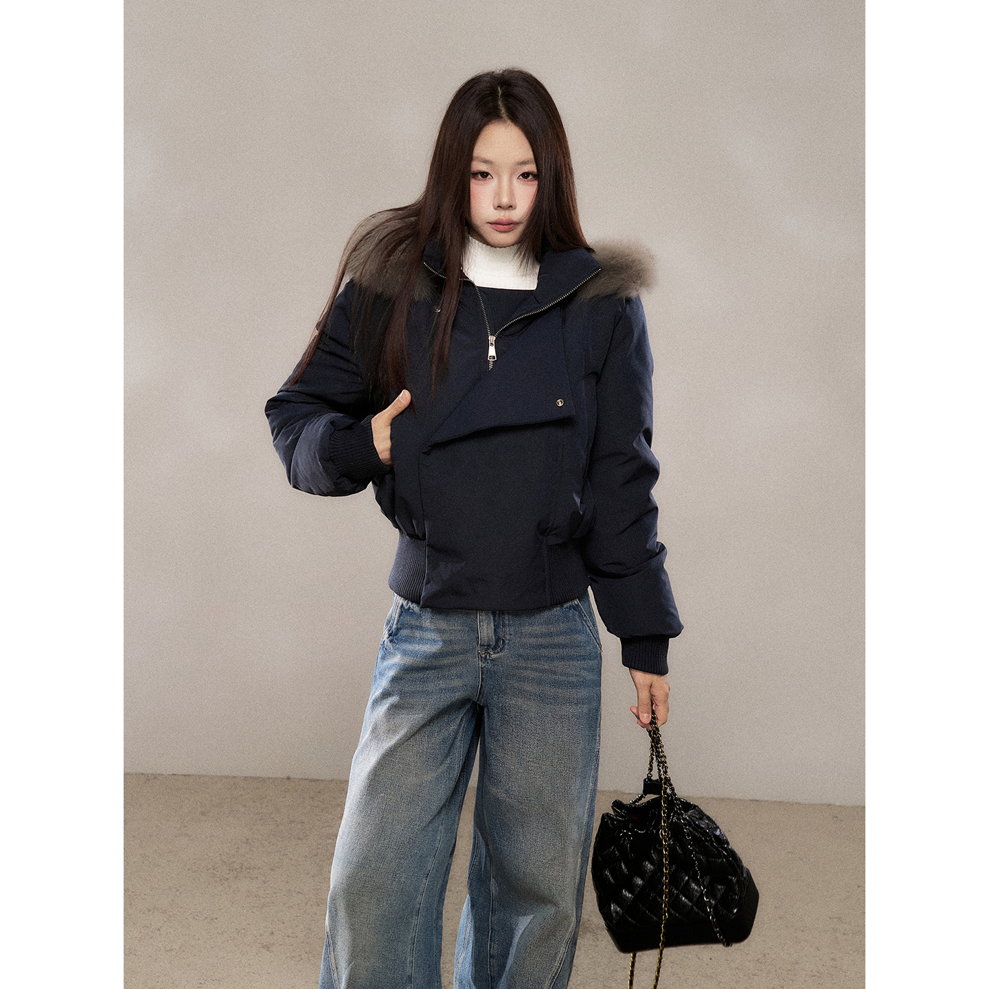 【小野莓】毛毛短款棉服外套女冬季棉衣高级感加厚保暖棉袄BV811216