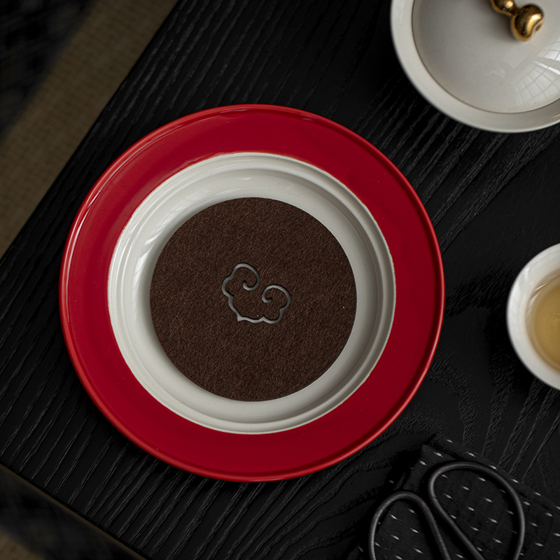葫芦壶承故宫红干泡茶盘茶道配件茶托配件茶道茶具配件泡茶壶垫子