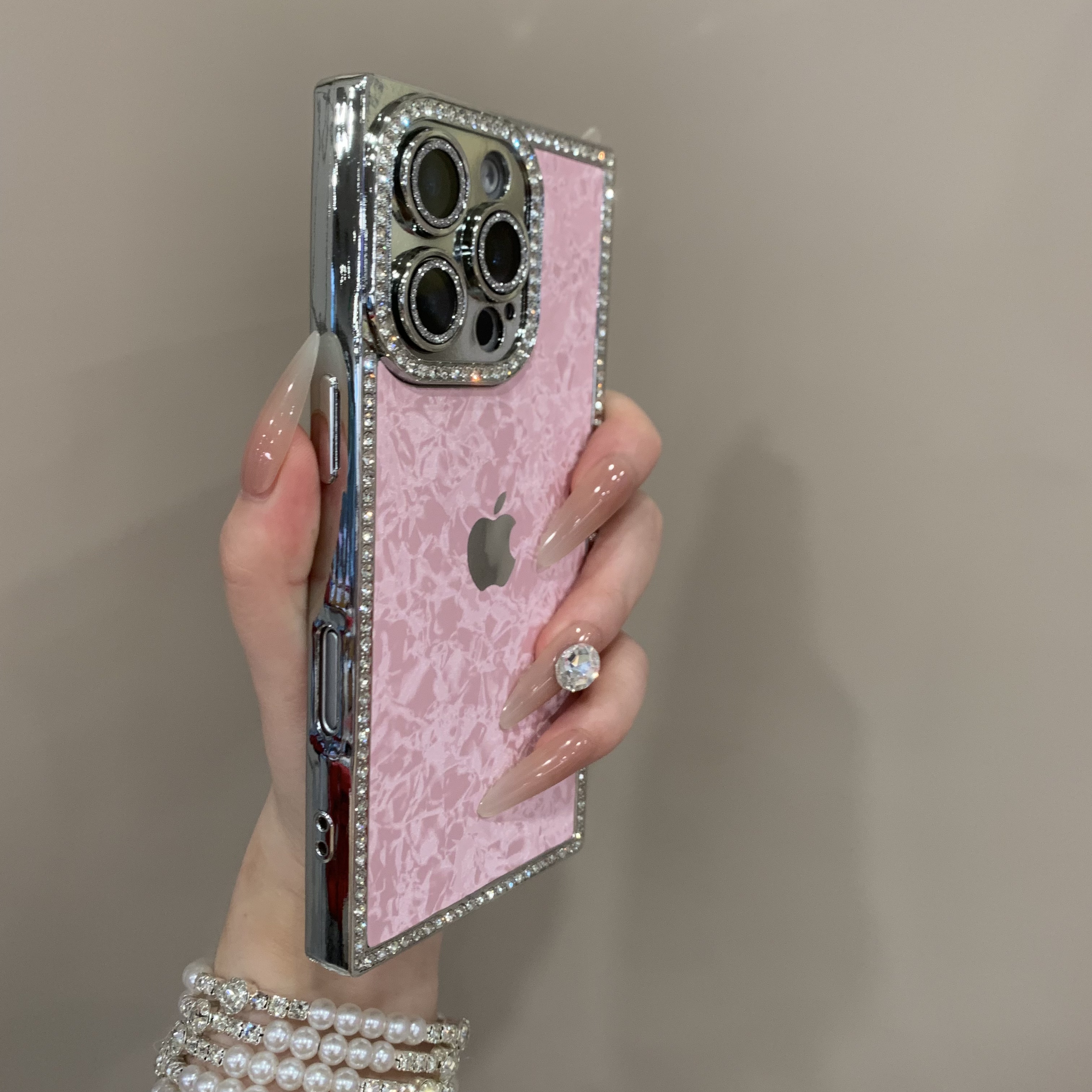 ins风贝壳纹绒感手机壳适用苹果16轻奢iPhone15promax镜头膜14/13