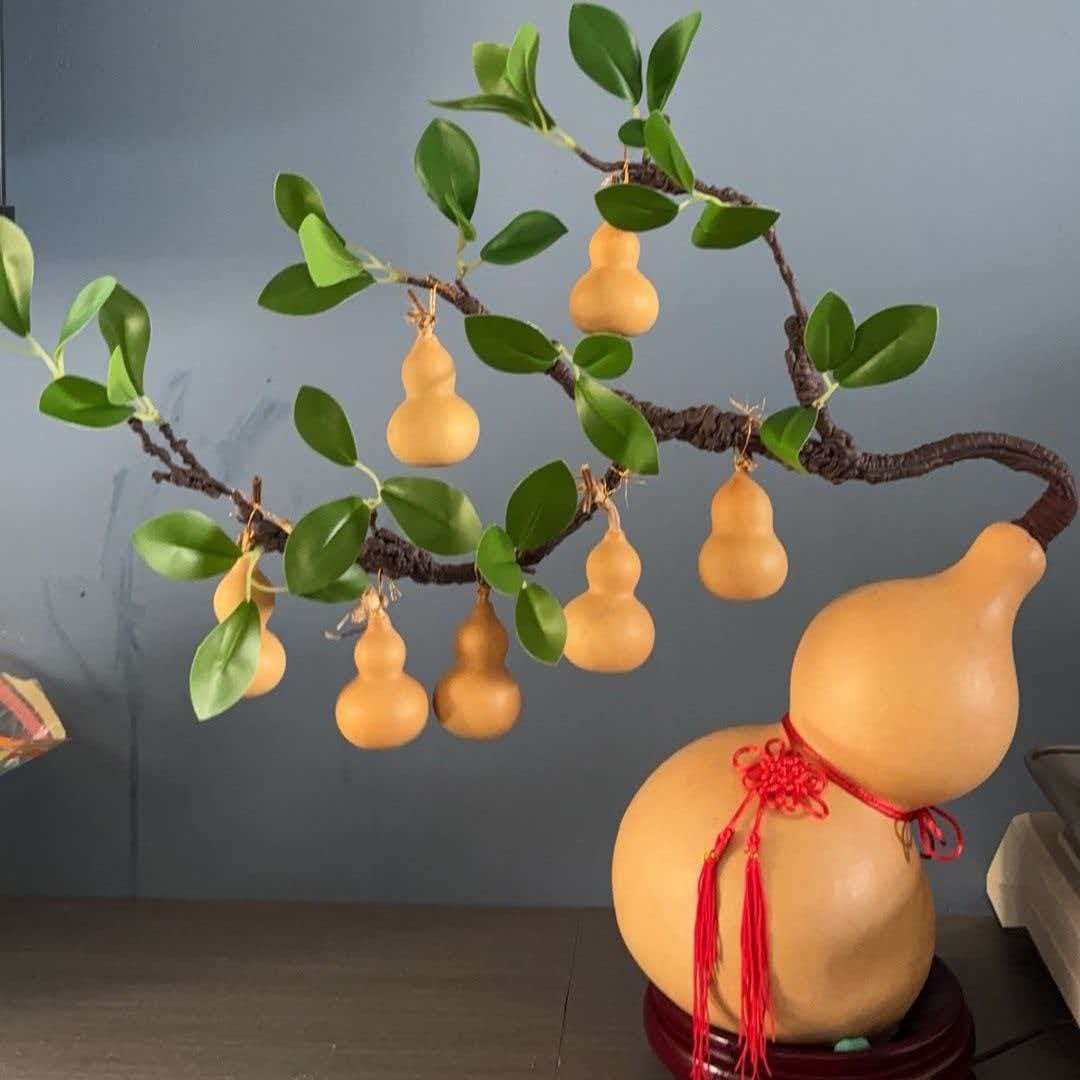 《师傅推荐》天然葫芦手工编织葫芦迎客松家居福禄摆件