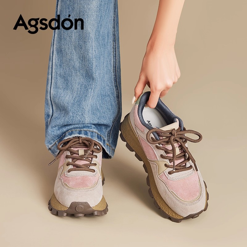 奥古狮登厚底德训鞋女2025新款秋季百搭老爹鞋轻便休闲运动鞋H