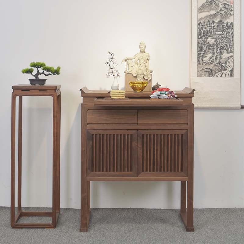黑胡桃木供桌香案实木家用财神新中式观音供佛香桌佛龛神佛台贡桌