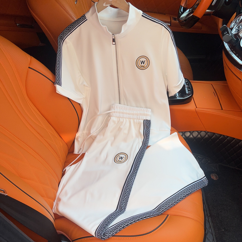 712#A 深圳南油原创气质运动时尚夏季白色流套装