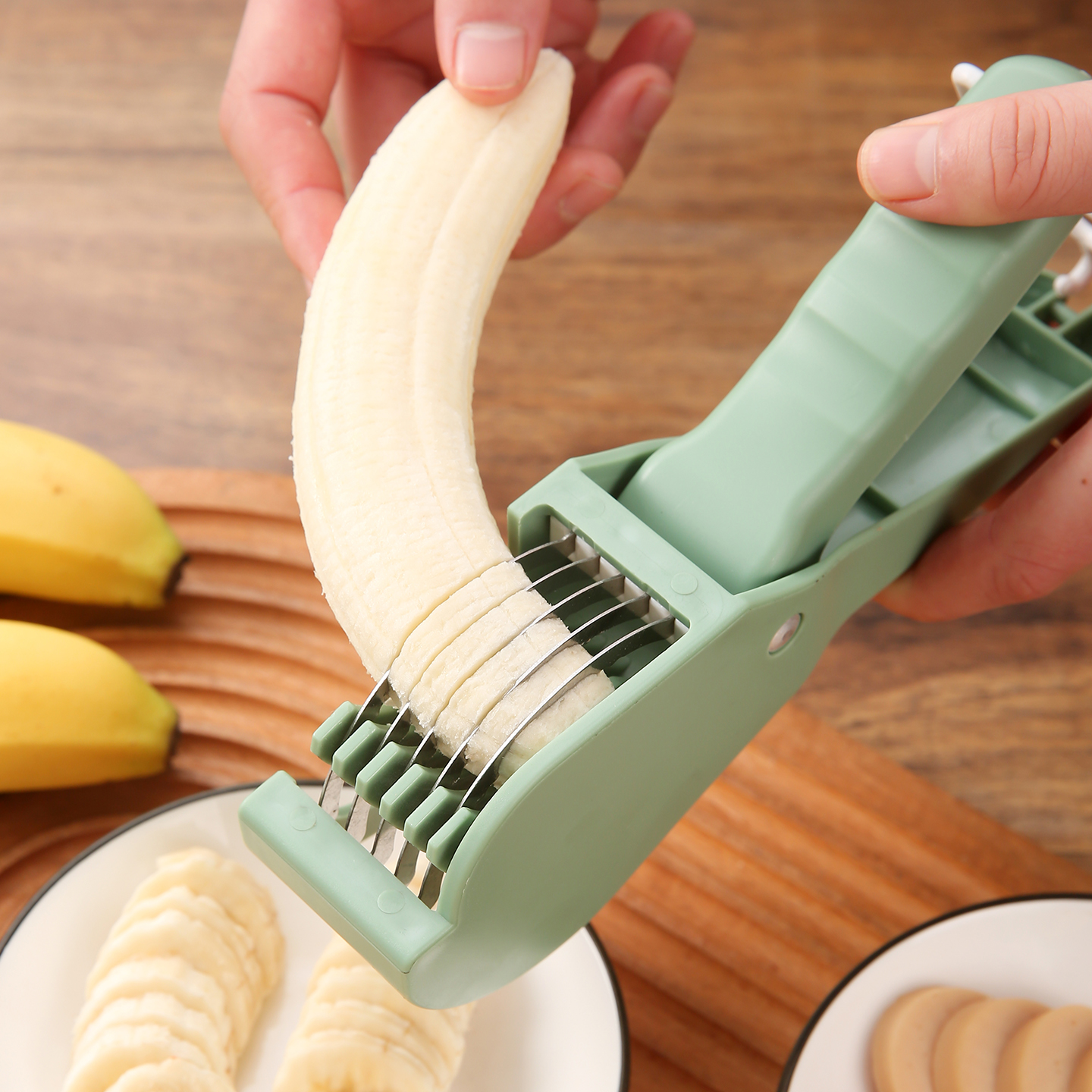 香蕉切片器不锈钢淀粉香肠红枣分割工具厨房水果拼盘沙拉切片神器