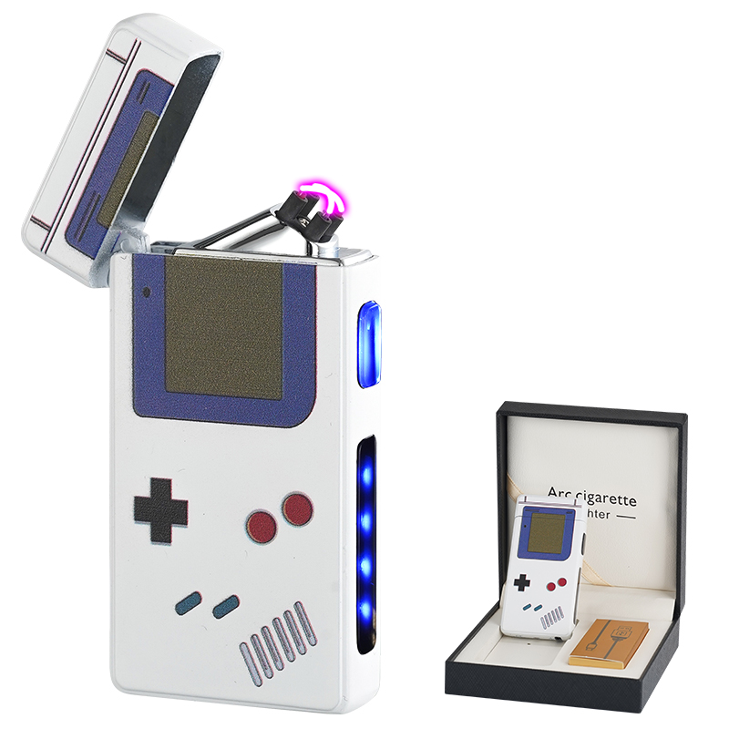 创意双电弧防风Type-c充电点烟器金属材质电量显示