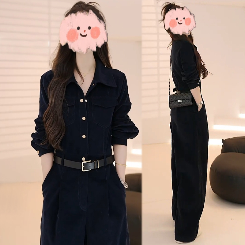 2025新款设计师高定休闲百搭气质连体裤女早秋装复古松弛感连体裤