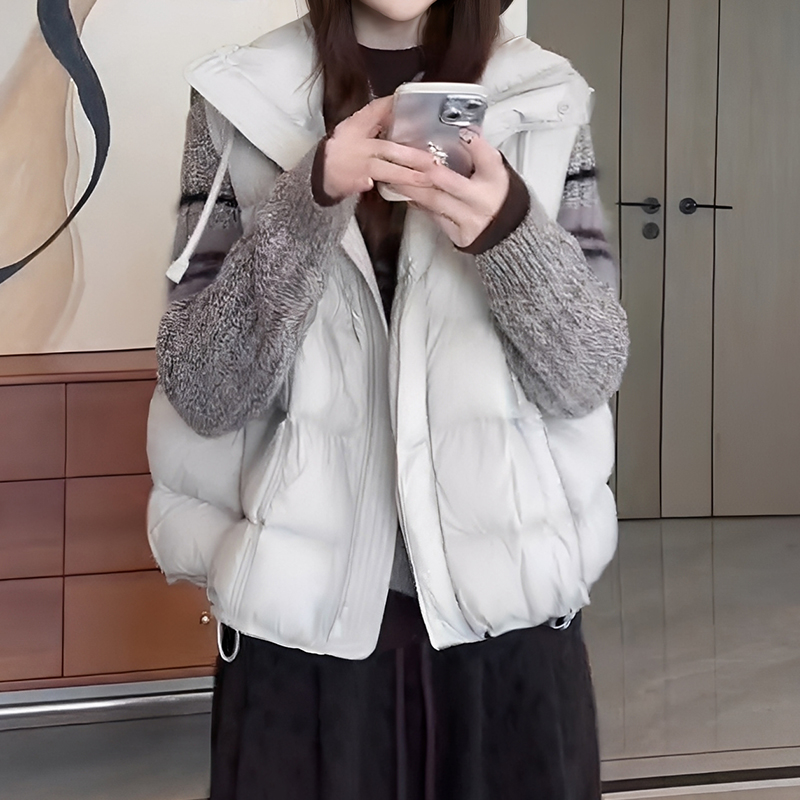 设计感立领马甲外套女冬季2025新款时尚简约宽松加厚保暖背心上衣