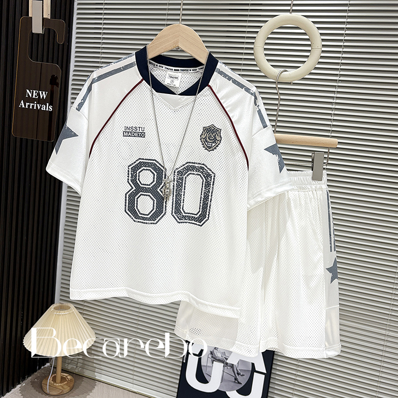 130-180【速干透气】青少年夏季套装男童短袖两件套中大童儿童球服