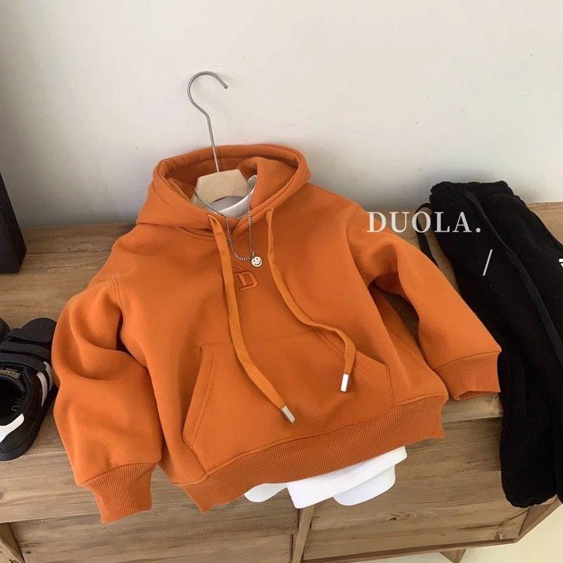 儿童连帽套头卫衣潮牌2025春秋新款韩版男女宝宝洋气宽松百搭上衣