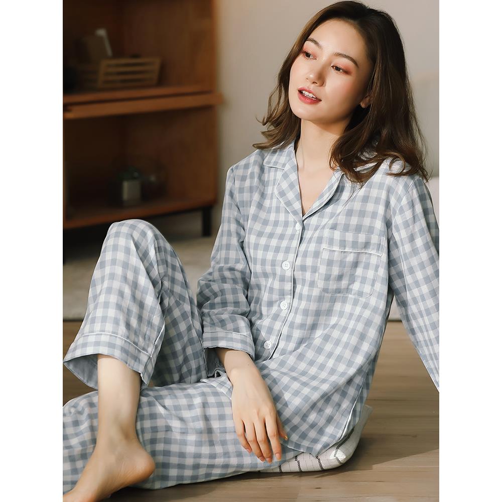 维多利亚2025新款薄款睡衣女春秋季棉长袖休闲宽松大码家居服套装