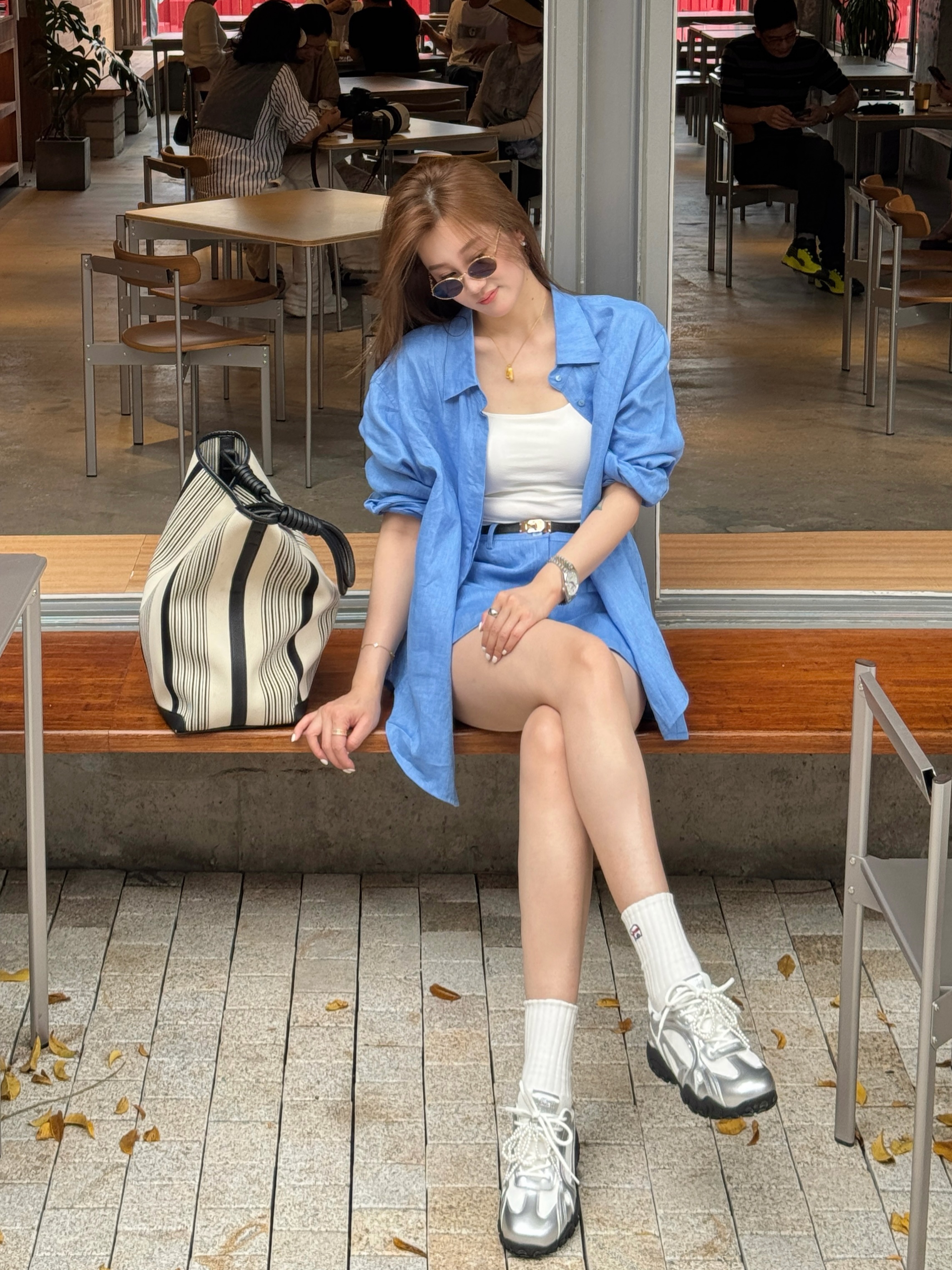 祝喜喜【100%亚麻】薄款高腰夏季显瘦透气夏季衬衣裙裤全亚麻套装