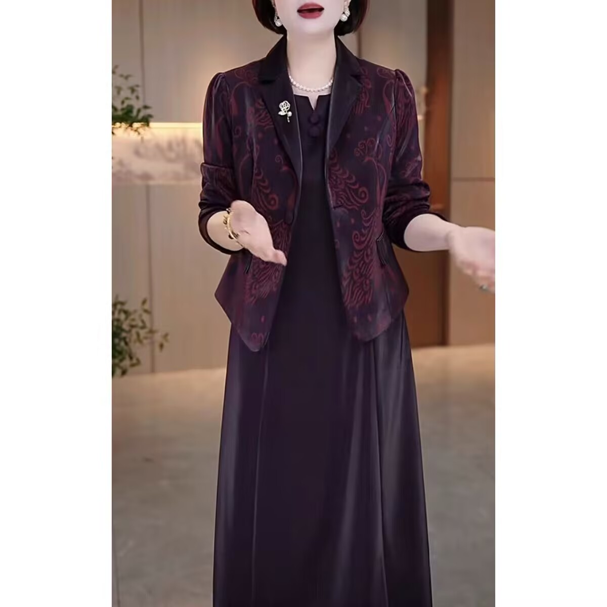 早秋真两件季新款大码女装连衣裙遮肉显瘦加肥款显瘦高级感时尚