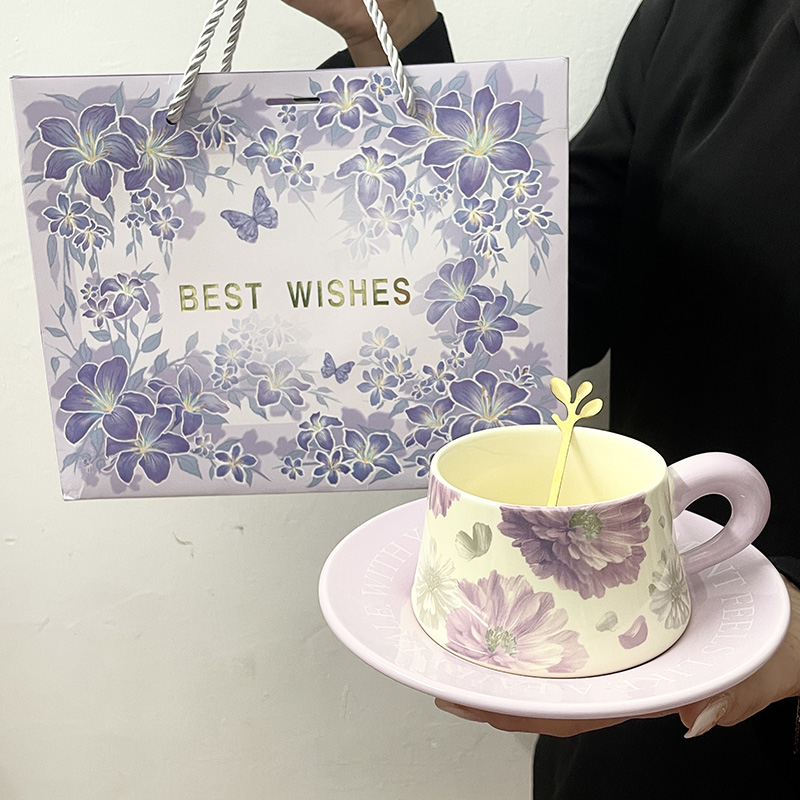 送女生闺蜜的生日礼物马克杯送女朋友实用水杯陶瓷咖啡杯碟礼盒装