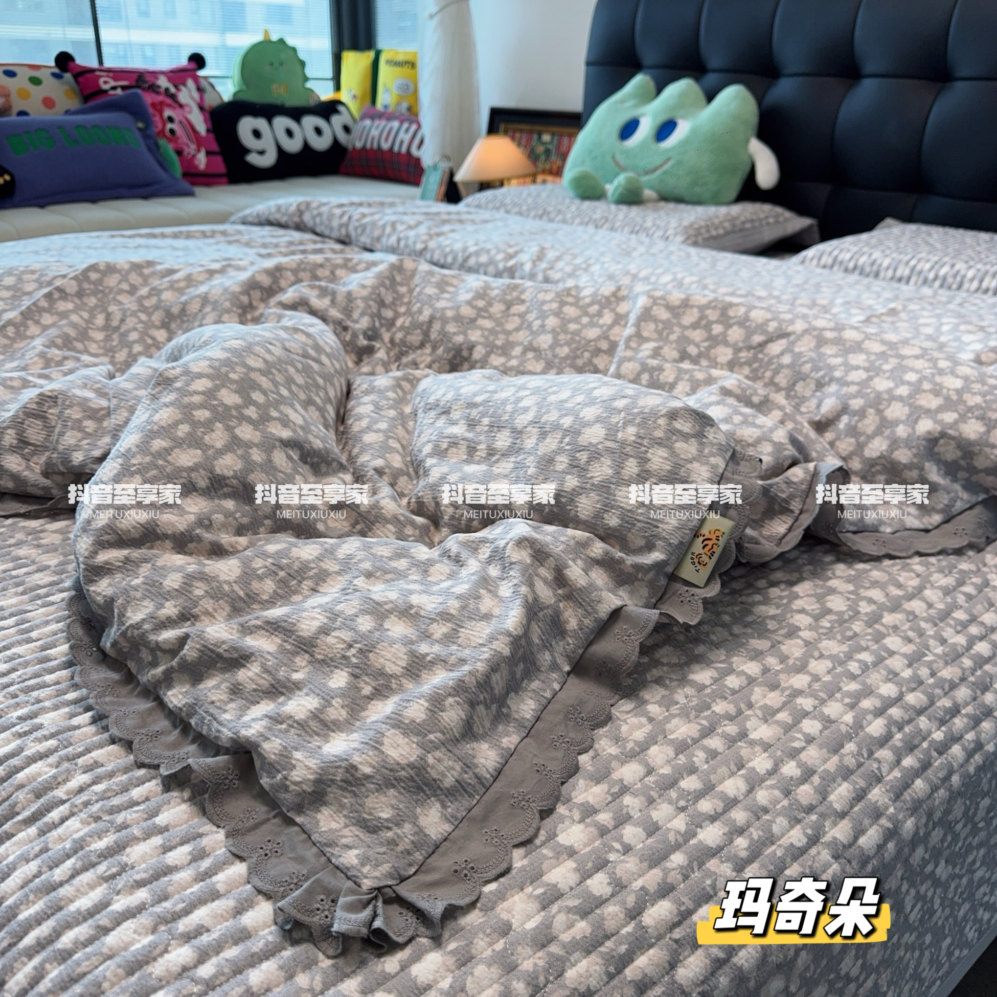 秋冬款床盖四件套柔软A类加厚法式被套美式床品清新四件套