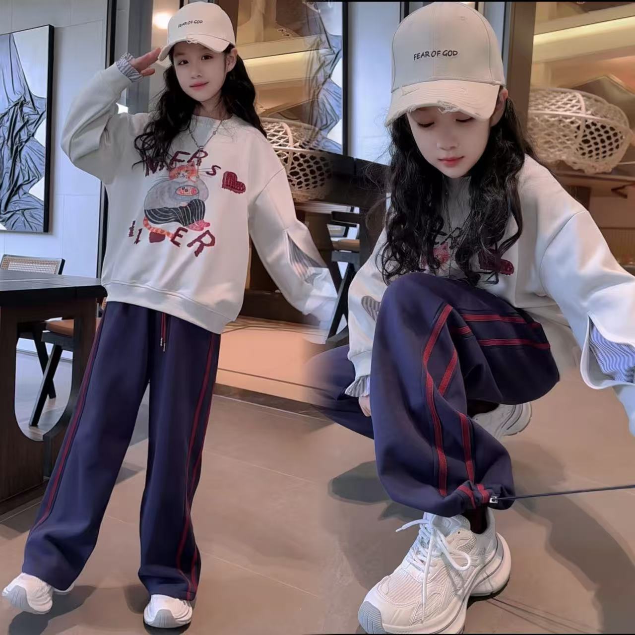 女童秋季卫衣套装2025新款儿童中大童洋气休闲裤两件套时尚衣服潮