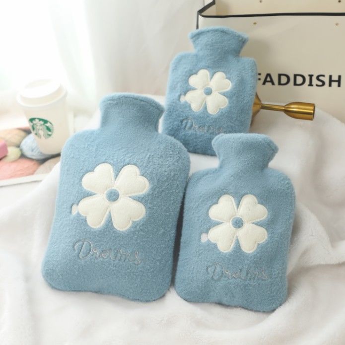 热水袋注水暖水袋女生热敷肚子暖手用可爱毛绒安全防爆暖脚神器w