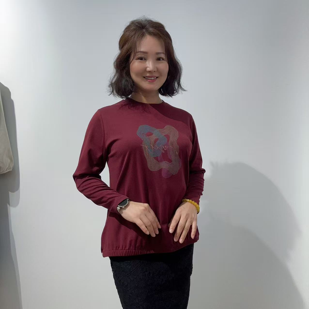 彦竹韩国正品简约通勤印花圆领T恤