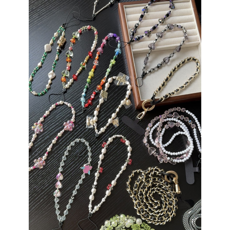 明*同款！高颜值时尚百搭手机链手腕便携串珠挂绳