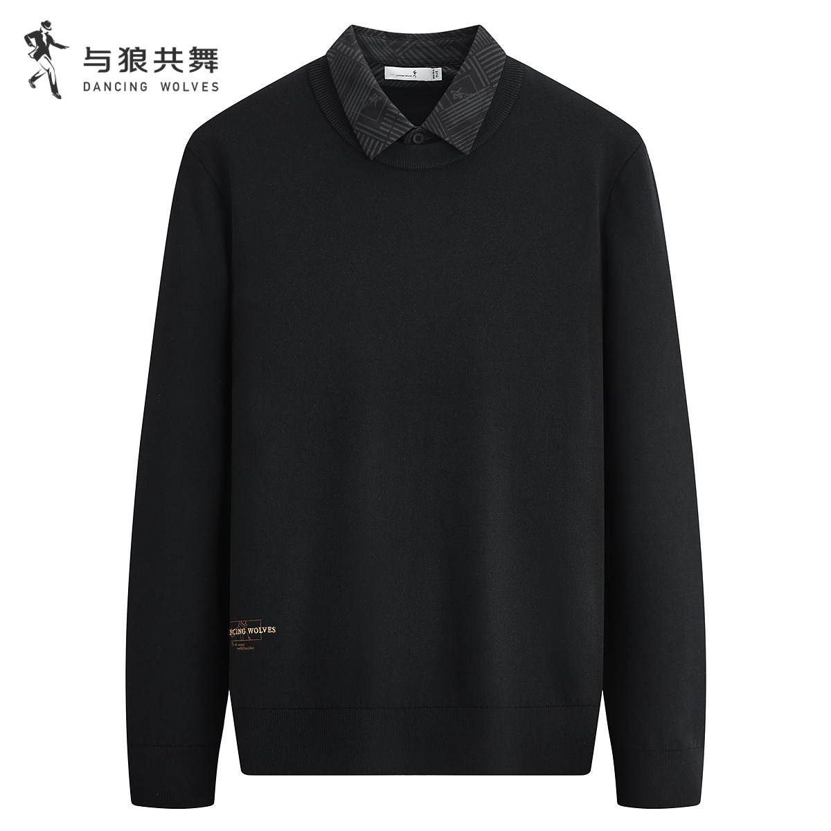 【绵羊毛】与狼共舞25秋季柔软亲肤假两件毛衫亲肤舒适男长袖毛衣