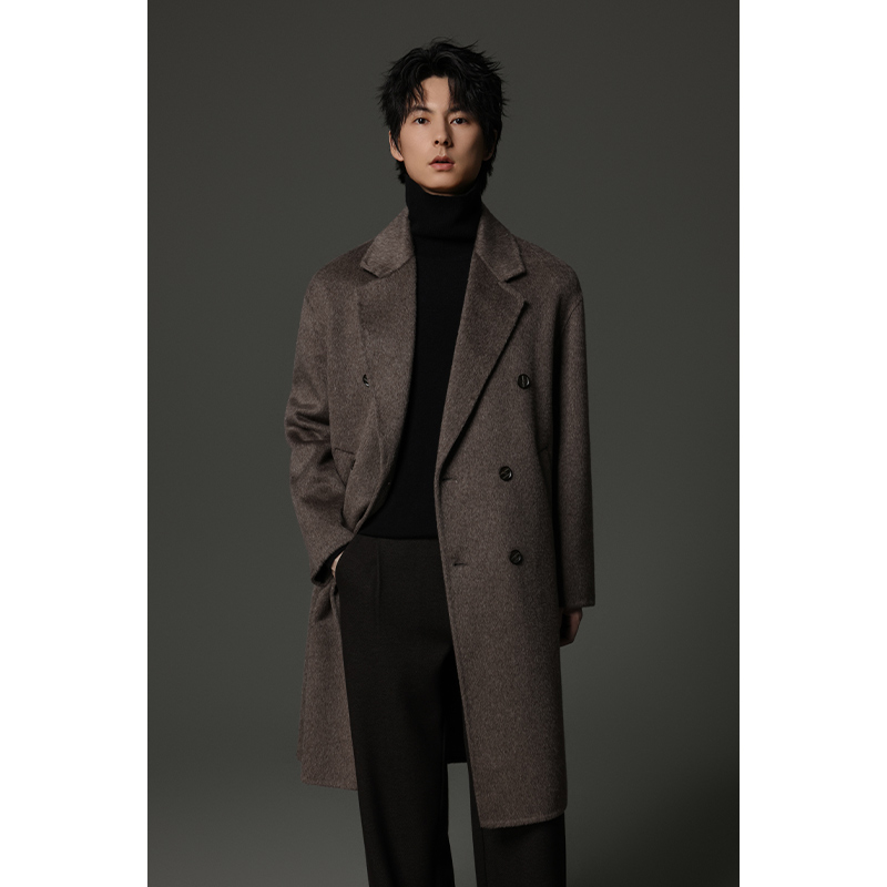 【高定系列】双面100绵羊毛中长款大衣男女同款宽松休闲外套潮FLDSS