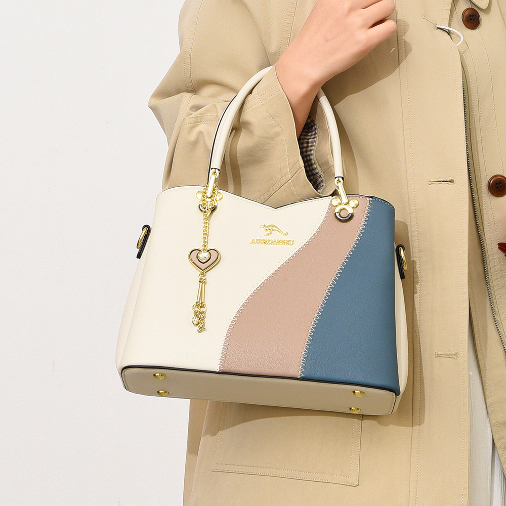 袋鼠蔓蔓雅源包包女款爆款秋冬新款百搭气质女包手提包拼色斜挎包