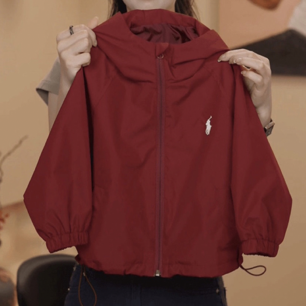 儿童2025春秋百搭新款外套安可拉红冲锋衣男女童休闲连帽上衣夹克