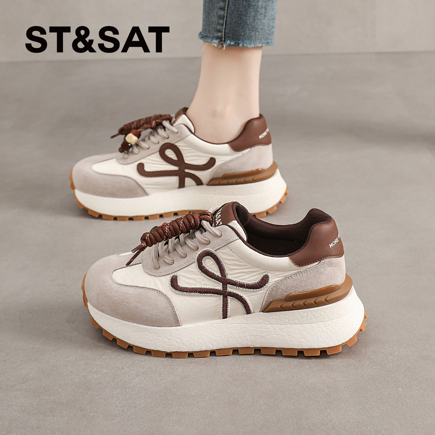 星期六复古德训鞋女2025秋季爆款厚底阿甘鞋休闲显脚小运动鞋女款