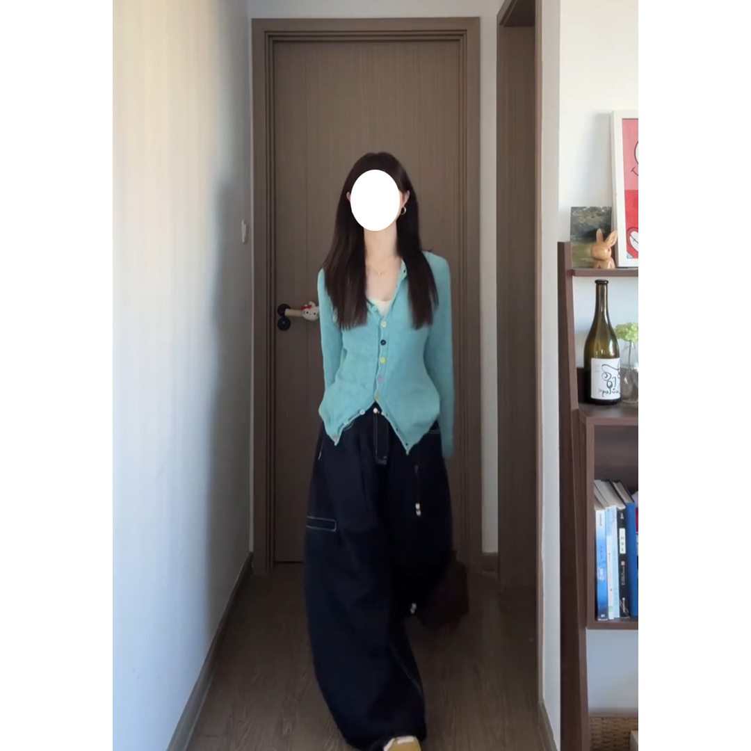 网红洋气炸街女装两件套休闲百搭长袖上衣宽松显瘦阔腿裤长裤秋季