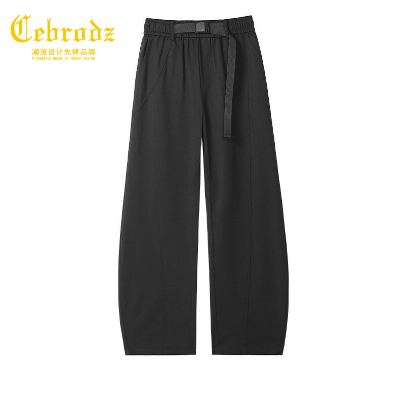法国Cebrodz夏季男士休闲裤胖子大码宽松夏装薄款冰丝裤显瘦长裤