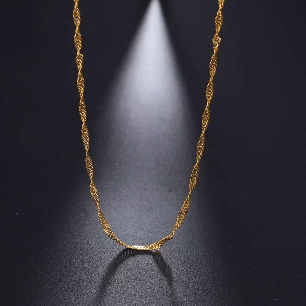 钛钢项链 不掉色素链女细款金色精致气质时尚简约百搭素款锁骨链