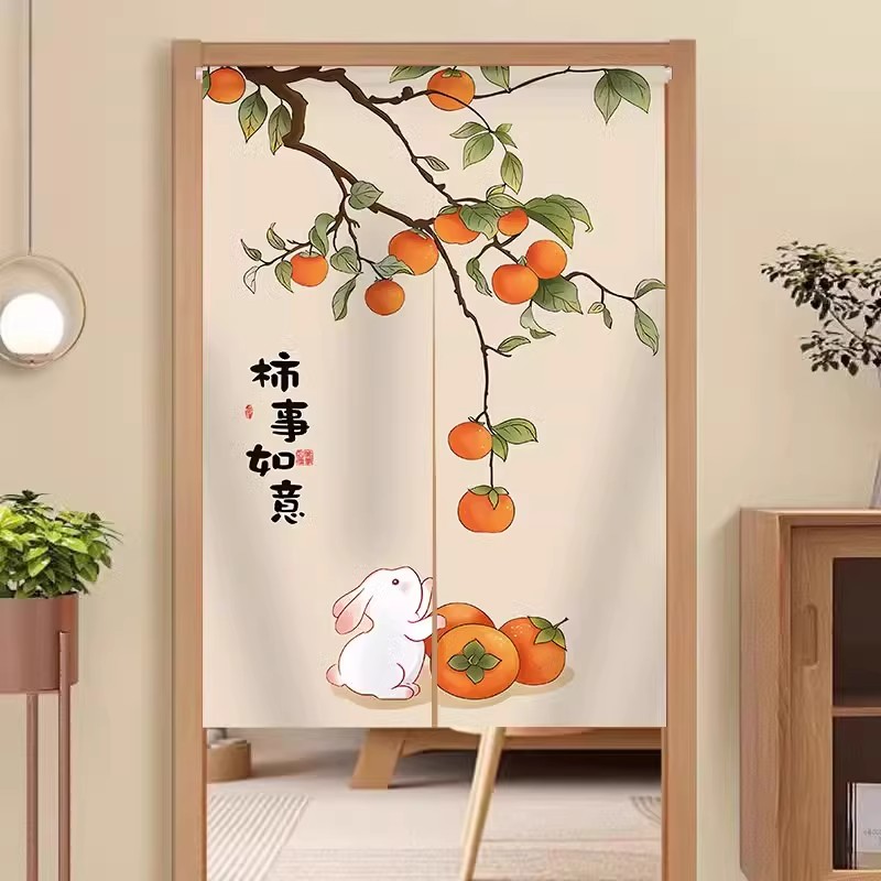 家用卧室厨房卫生间隔断门帘防隐私半帘入户遮挡布帘子