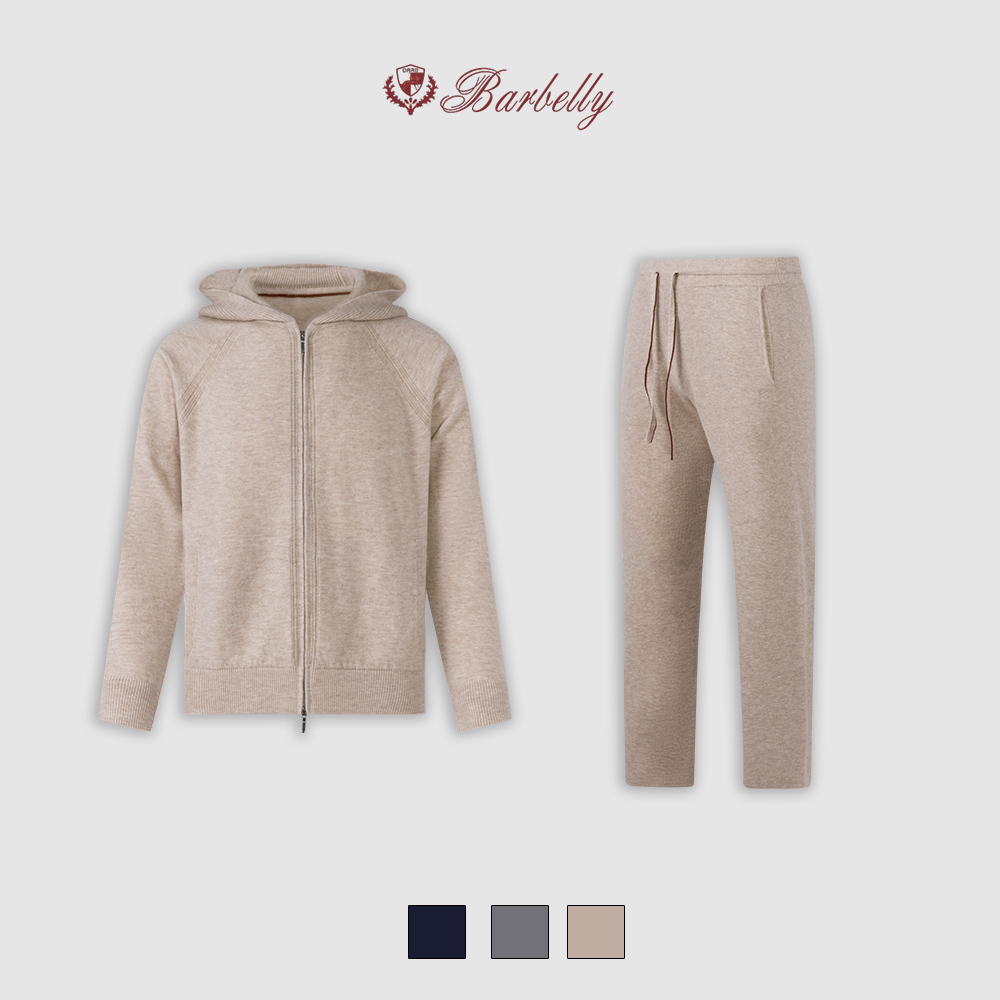 娜先生 意大利LP男女同款国王礼物定制纱线超细羊毛精纺连帽套装