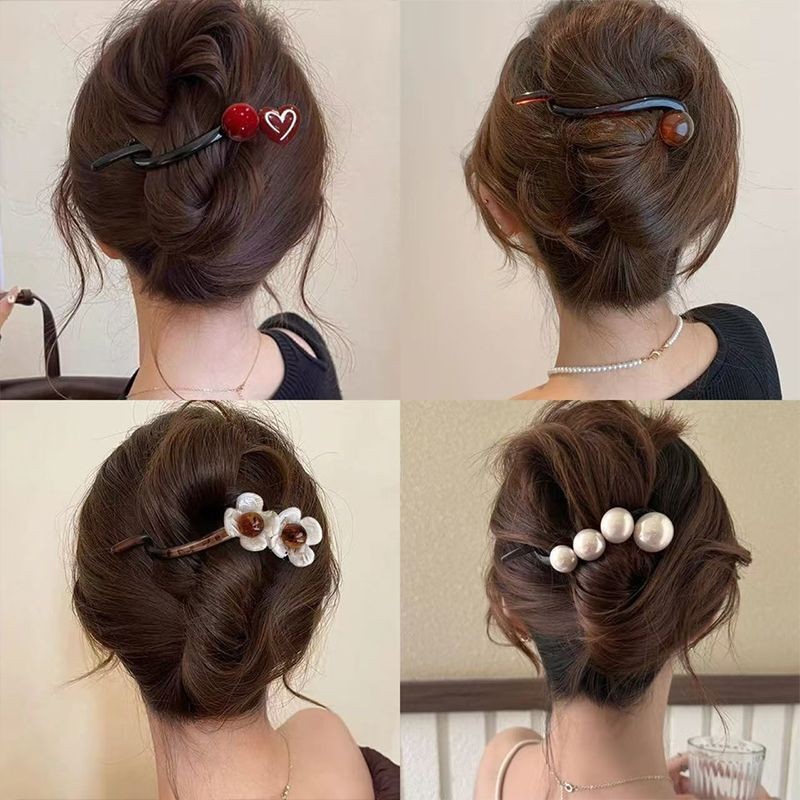 简约大号珍珠一字发夹女2025新款后脑勺高级感抓夹扭扭夹气质头饰