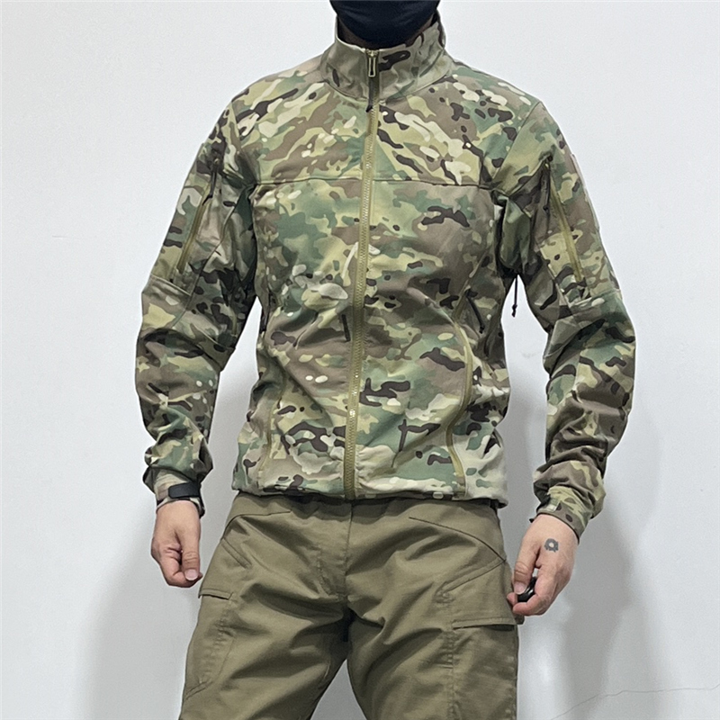 春秋军鸟橘皮纹四面弹力立领夹克防泼水迷彩登山外套修身男防风