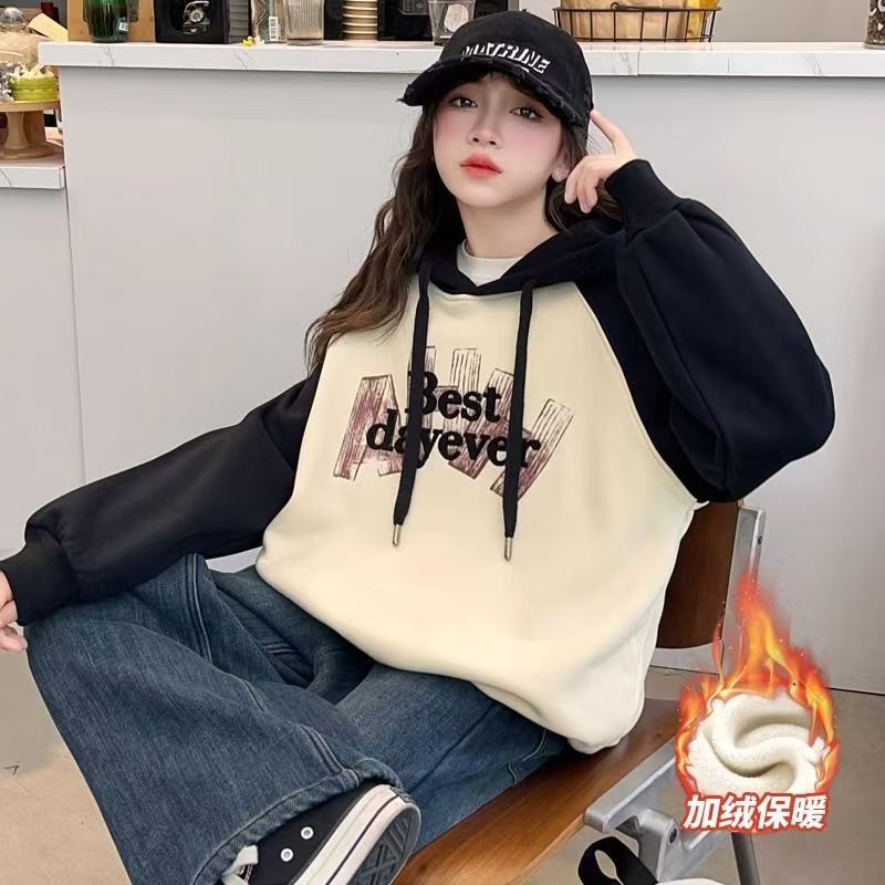 儿童卫衣秋冬款2025新款女童6-12岁秋装保暖韩版中大童连帽上衣潮