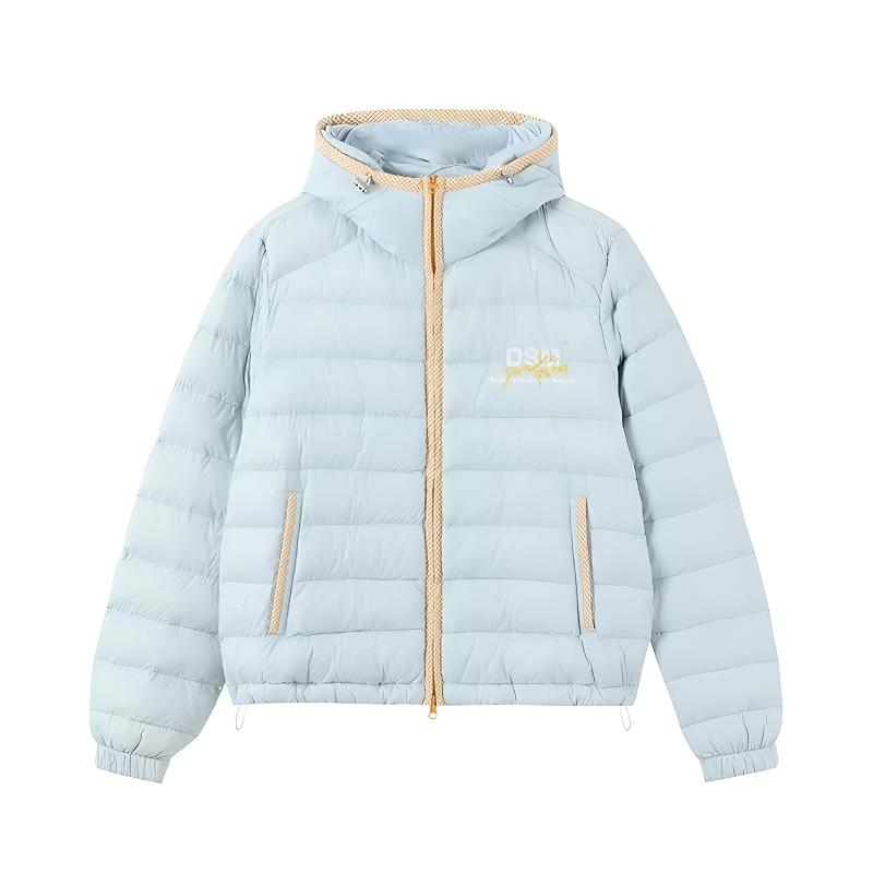 DONSMOKE格纹拼接排骨棉服DSM冬季通勤美式复古保暖棉衣外套上衣