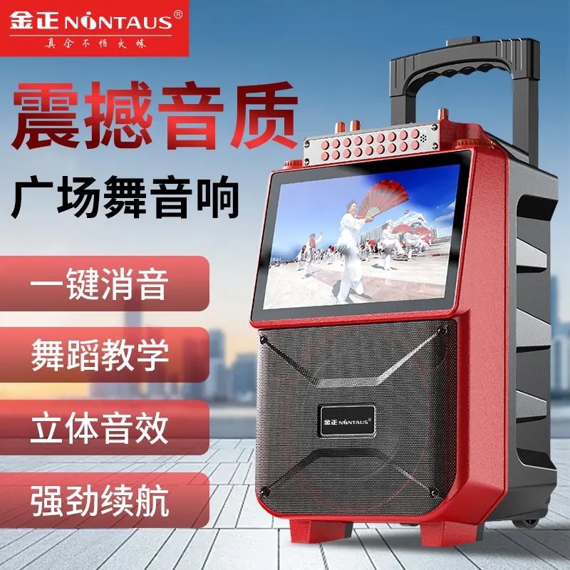 NINTAUS金正1033大屏可携式户外拉杆广场舞k歌All音响带大屏幕