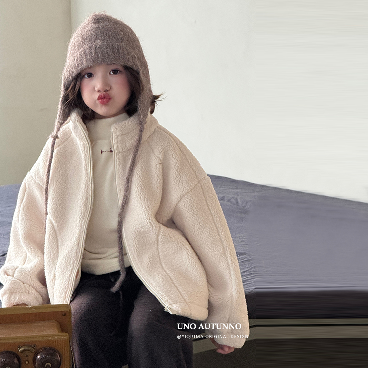 「UNO AUTUNNO」【暖行】葵花绒女中大童冬季加绒加厚保暖外套GD2627