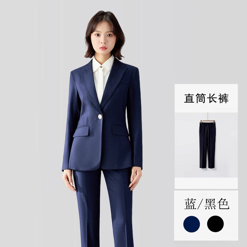 高级感蓝色时尚西装套装2025款职业装休闲气质女士西服正装20153
