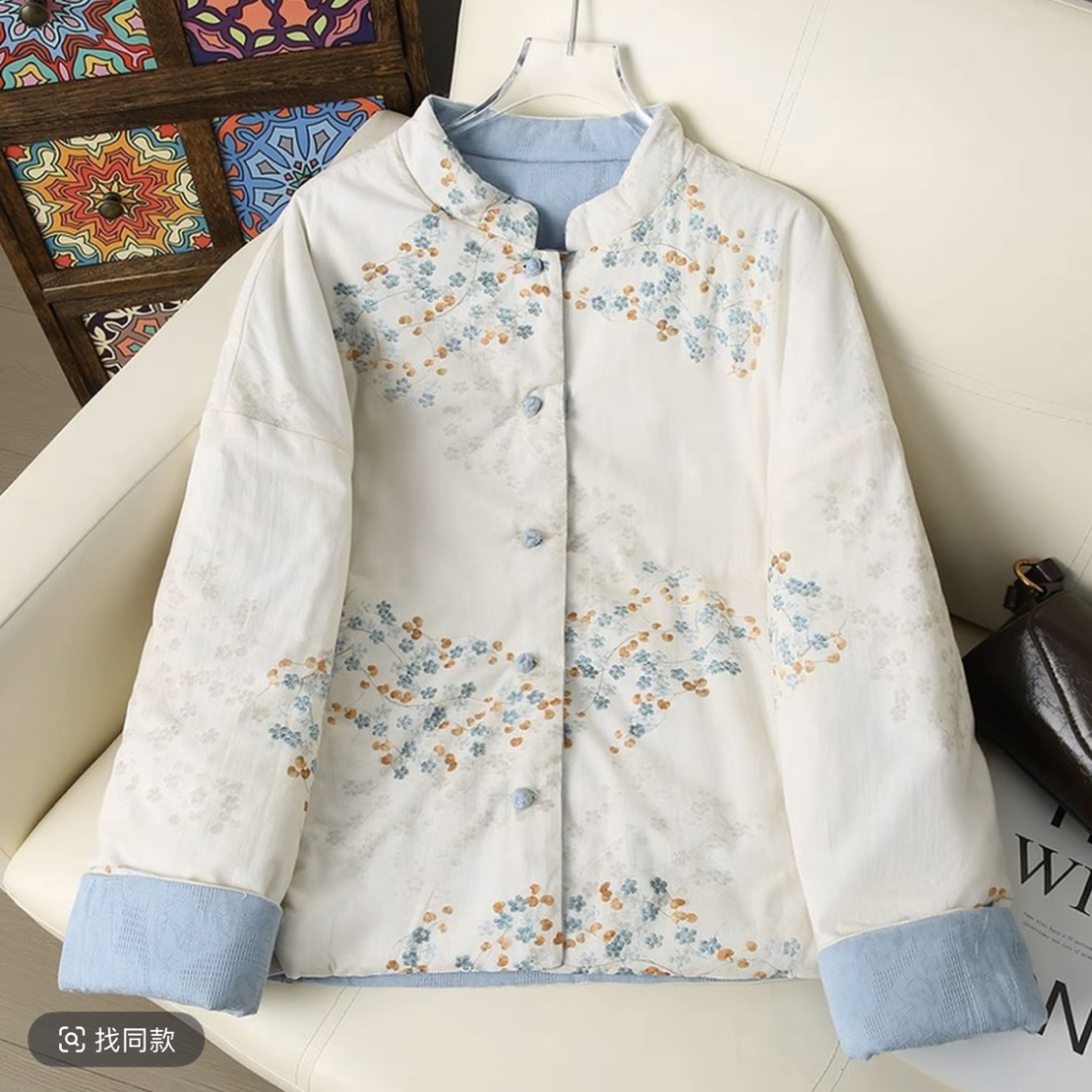 双面双穿新中式国风立领复古棉衣女秋冬加厚保暖外套