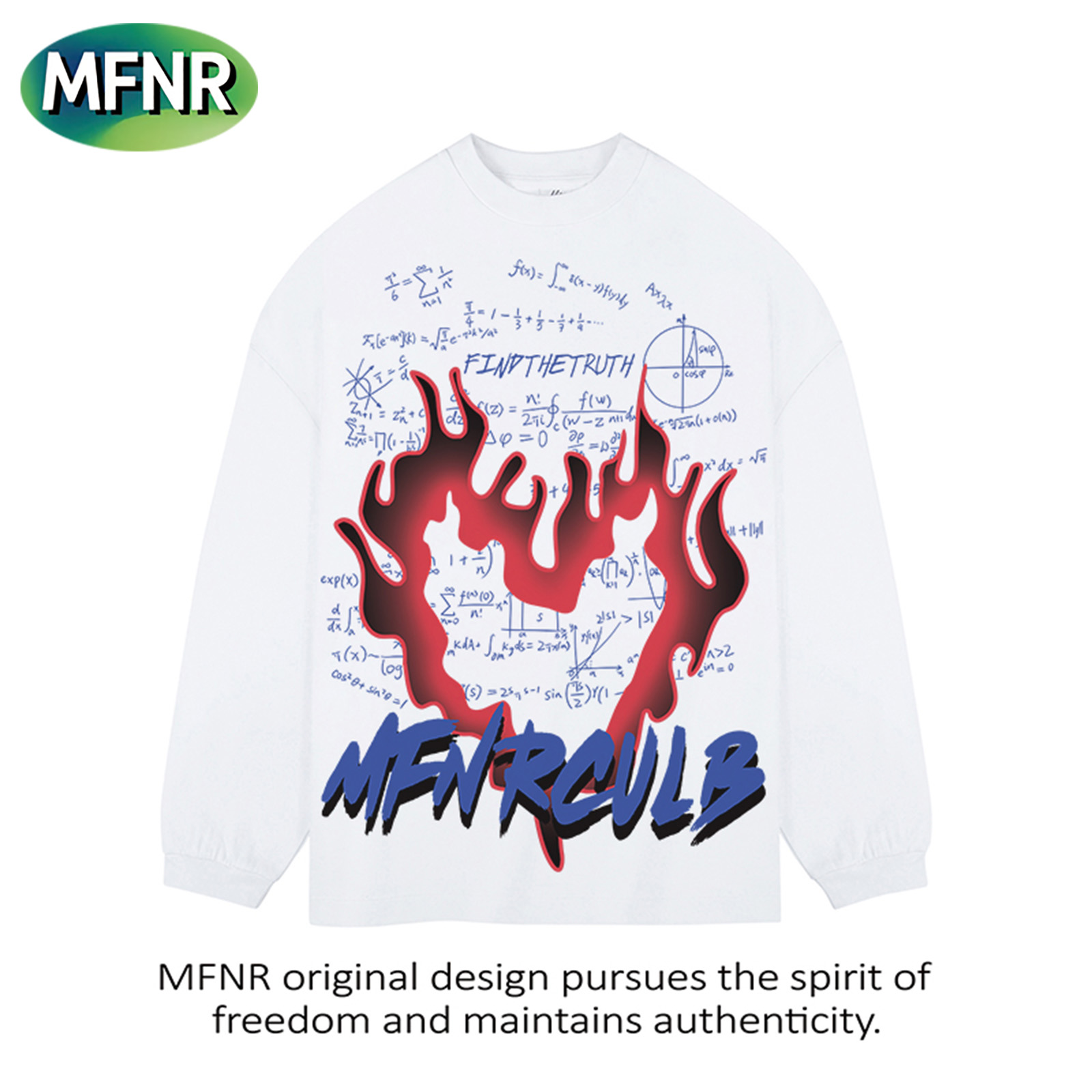 美式潮牌火焰爱心印花长袖t恤男秋冬宽松重磅纯棉情侣打底上衣潮