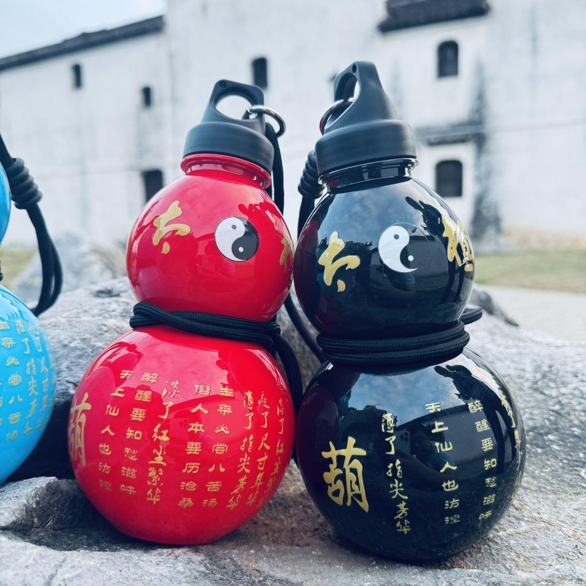 中国风水杯大容量超大运动复古元素水墨元素防漏便携防摔葫芦杯