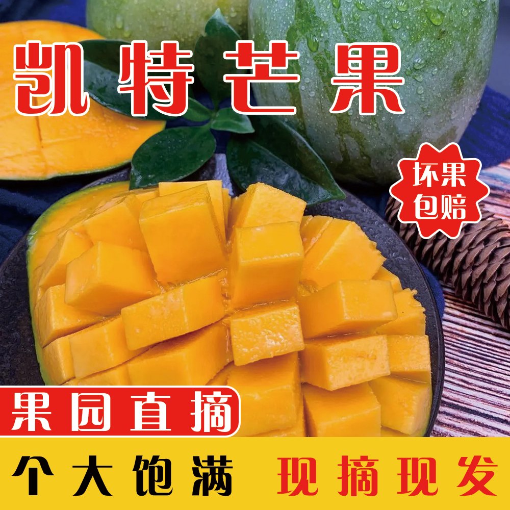 新鲜现摘凯特芒果当季皮薄水果香甜多汁带