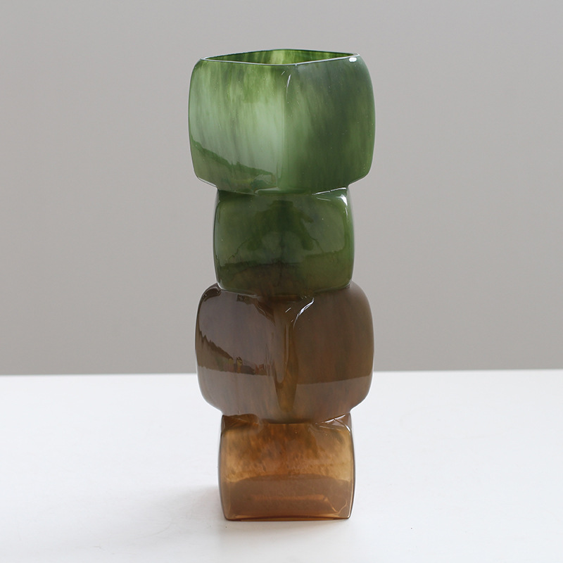 Géométrie Sucrée · 方糖玑旋丨中古风法式瓶丨几何方块设计花瓶