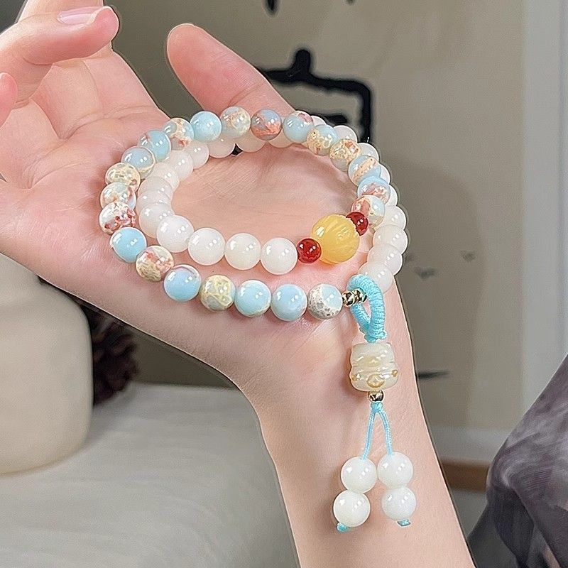 雾入云海｜国风白玉菩提手串 天然新中式菩提根文玩