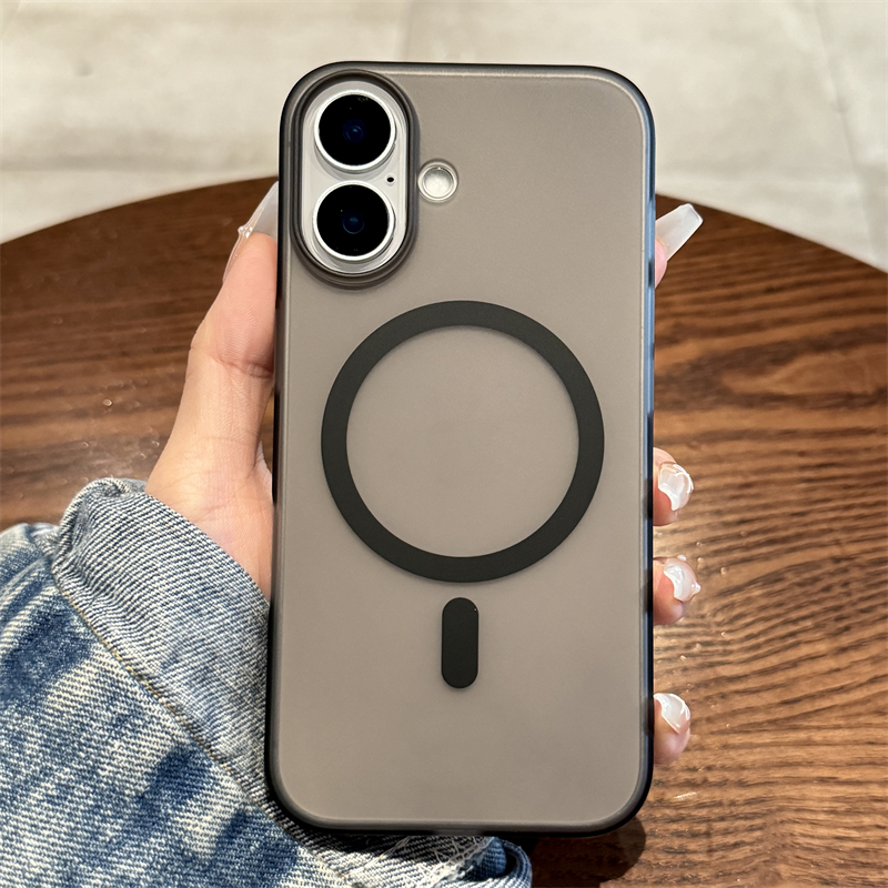 简约高级感适用iPhone17磁吸手机壳苹果17promax超薄16防摔15硬壳