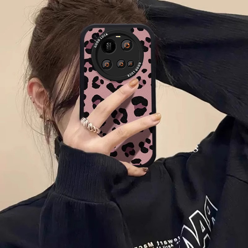 ins粉色豹纹适用小米15ultra手机壳新款女mi15ultra全包K80防摔15