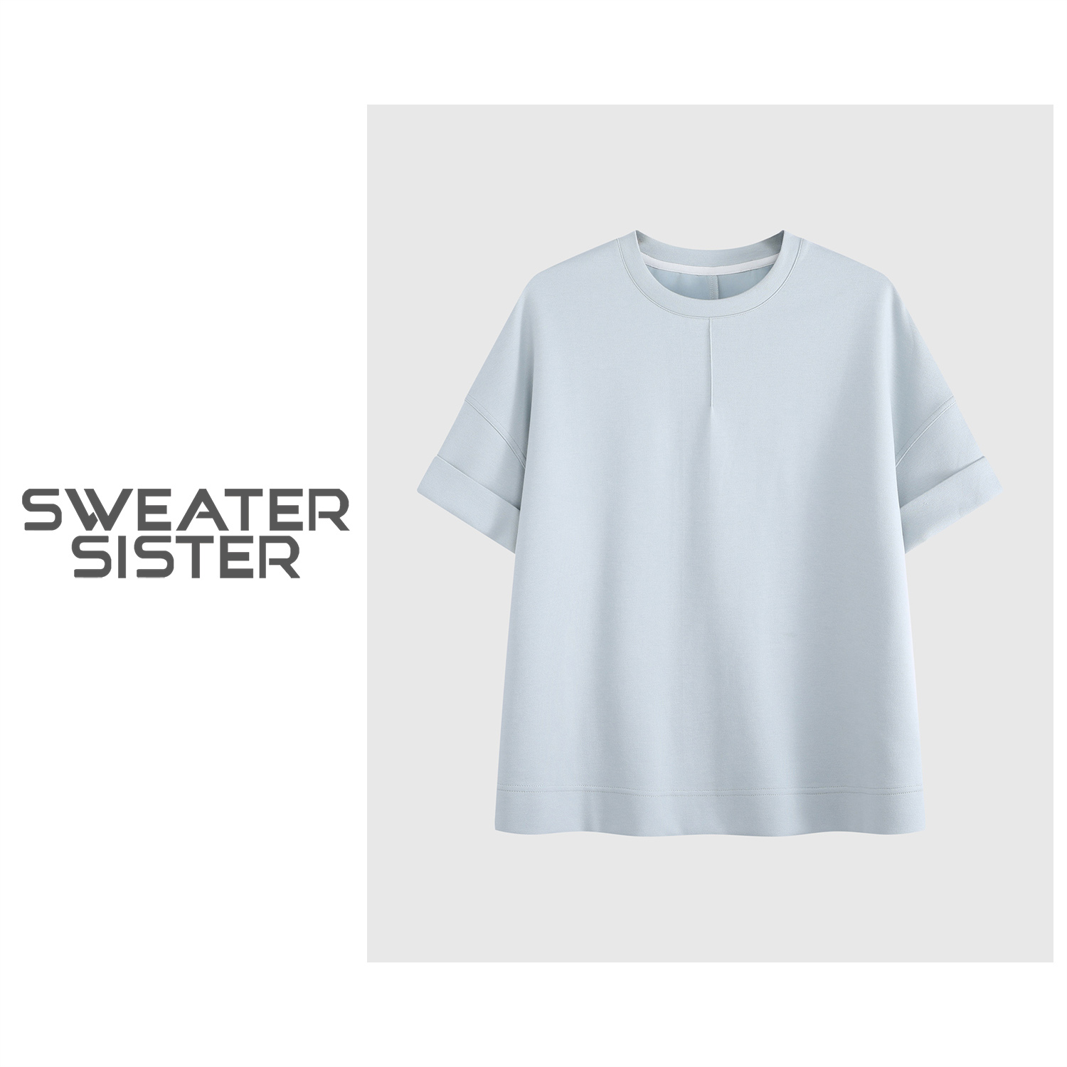 圆领百搭休闲纯色宽松版套头T恤女5259-001