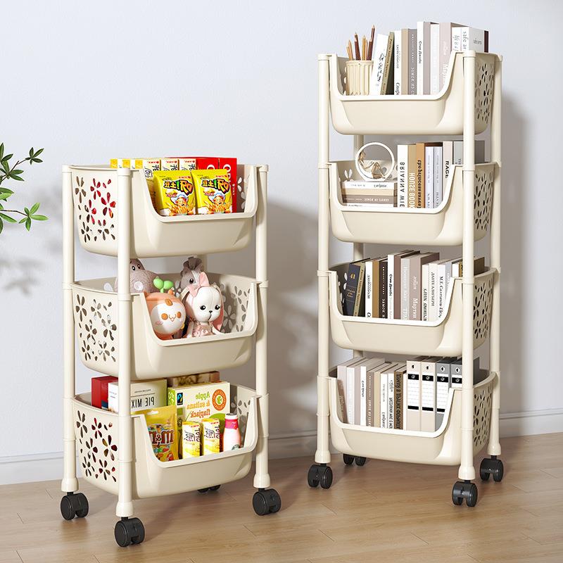 七厨房置物架蔬菜架落地零食小推车多层收纳架子可移强力吸盘筷子