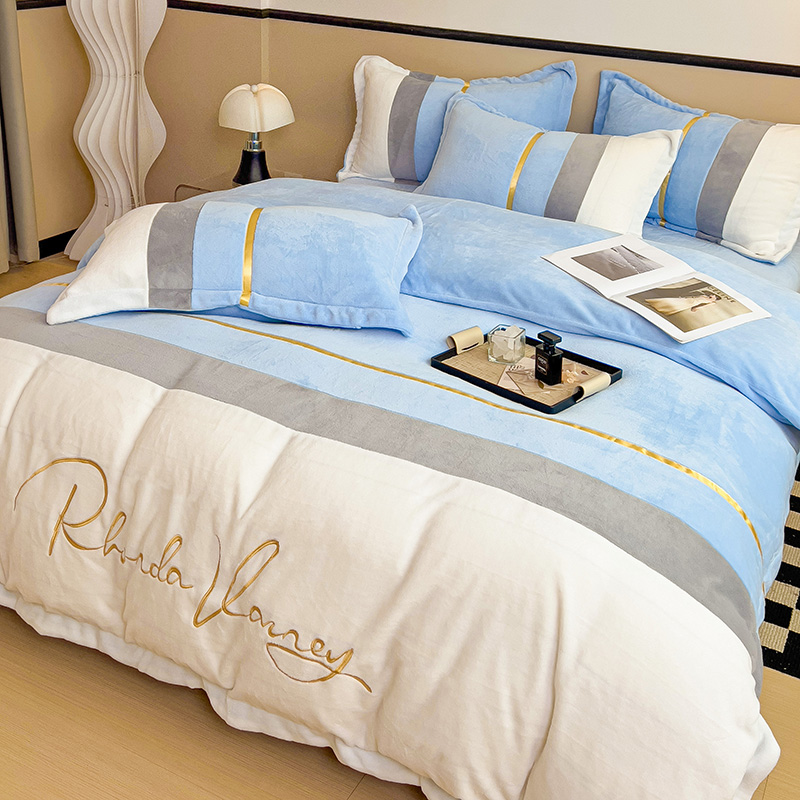 消光加厚牛奶绒四件套双面绒被套床单床笠宿舍床上用品2025